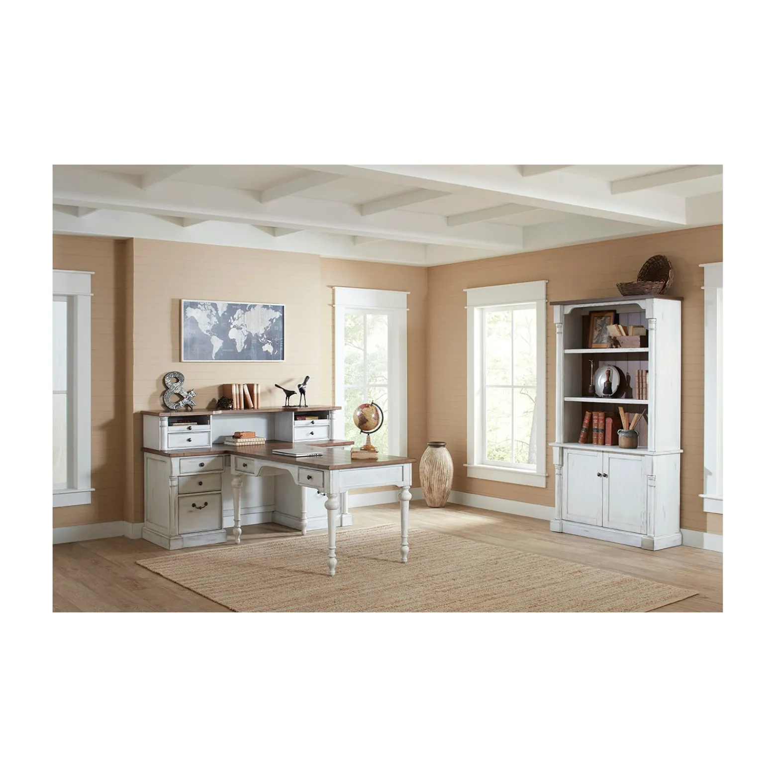 Durham Double Pedestal Credenza Desk - 70"W