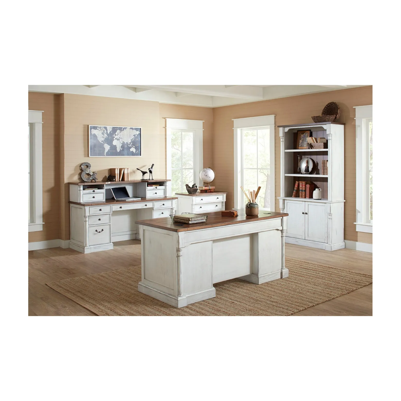 Durham Double Pedestal Executive Desk - 66"W