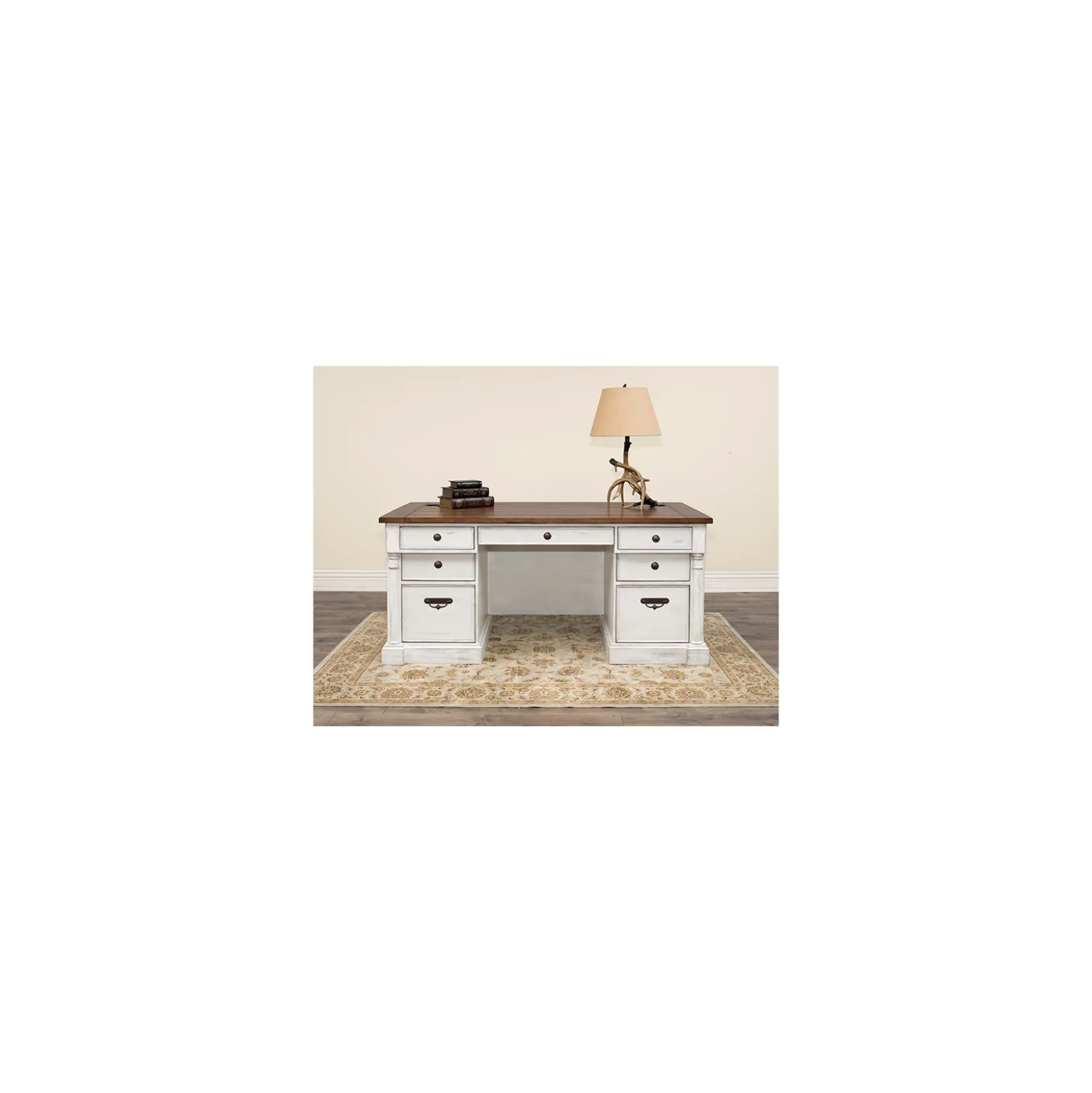 Durham Double Pedestal Executive Desk - 66"W