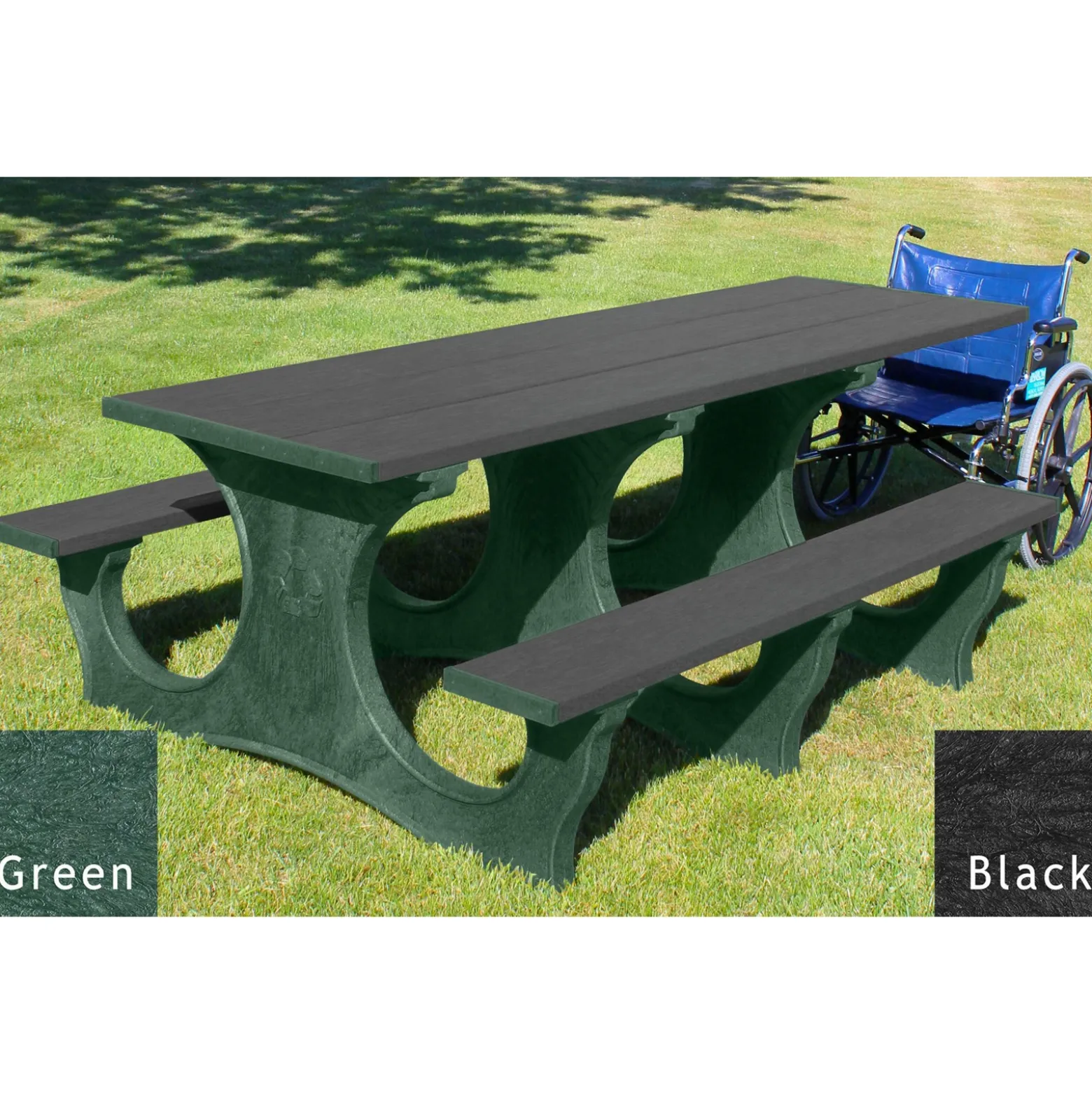 Easy Access ADA Accessible Recycled Plastic Picnic Table