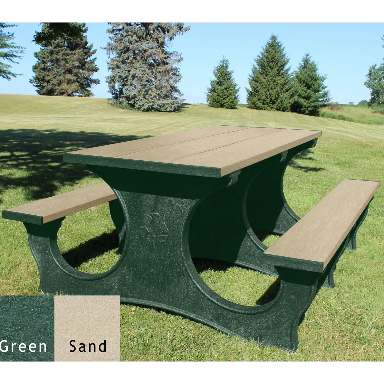 Easy Access Recycled Plastic Picnic Table 6'