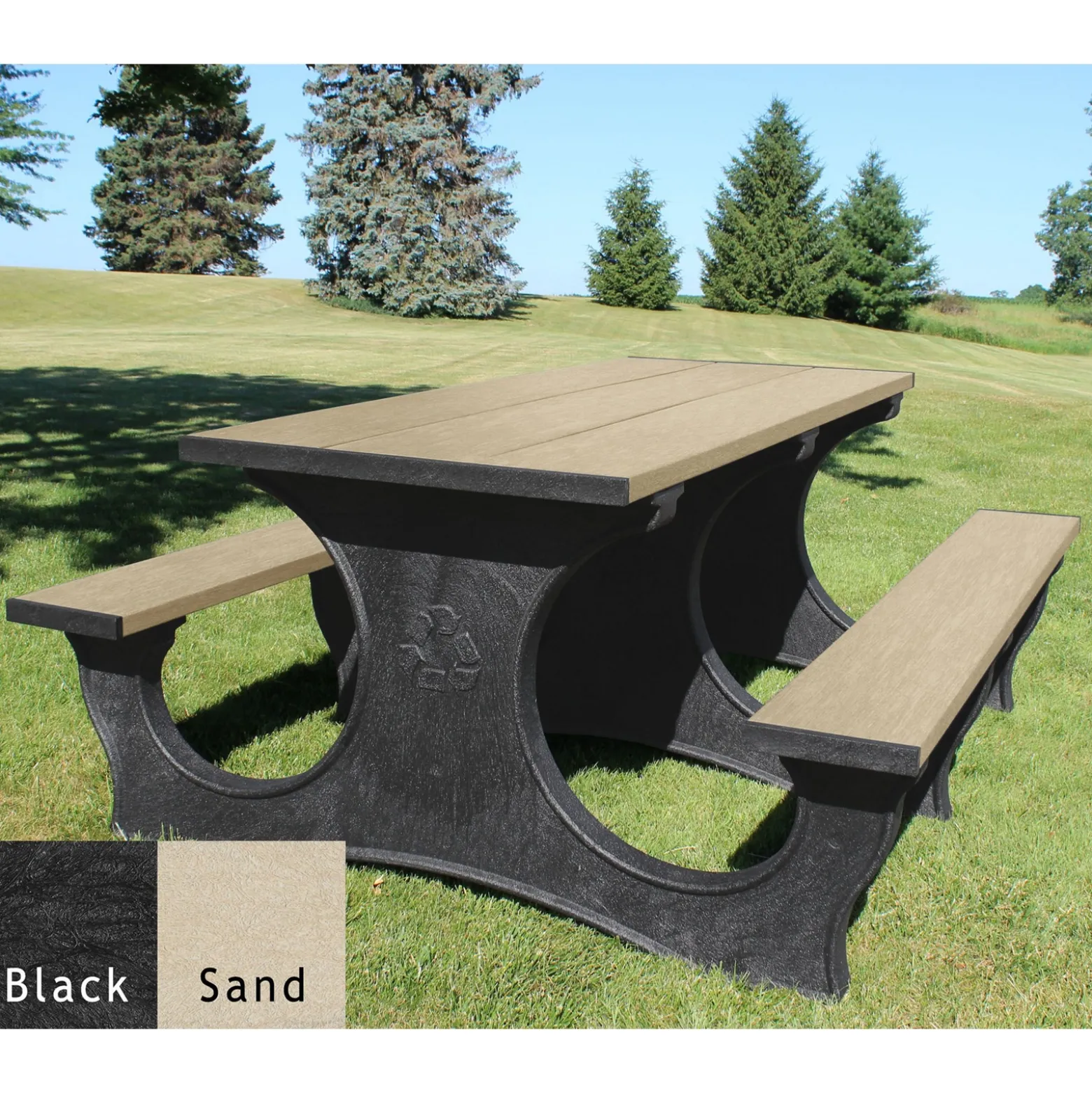 Easy Access Recycled Plastic Picnic Table 6'