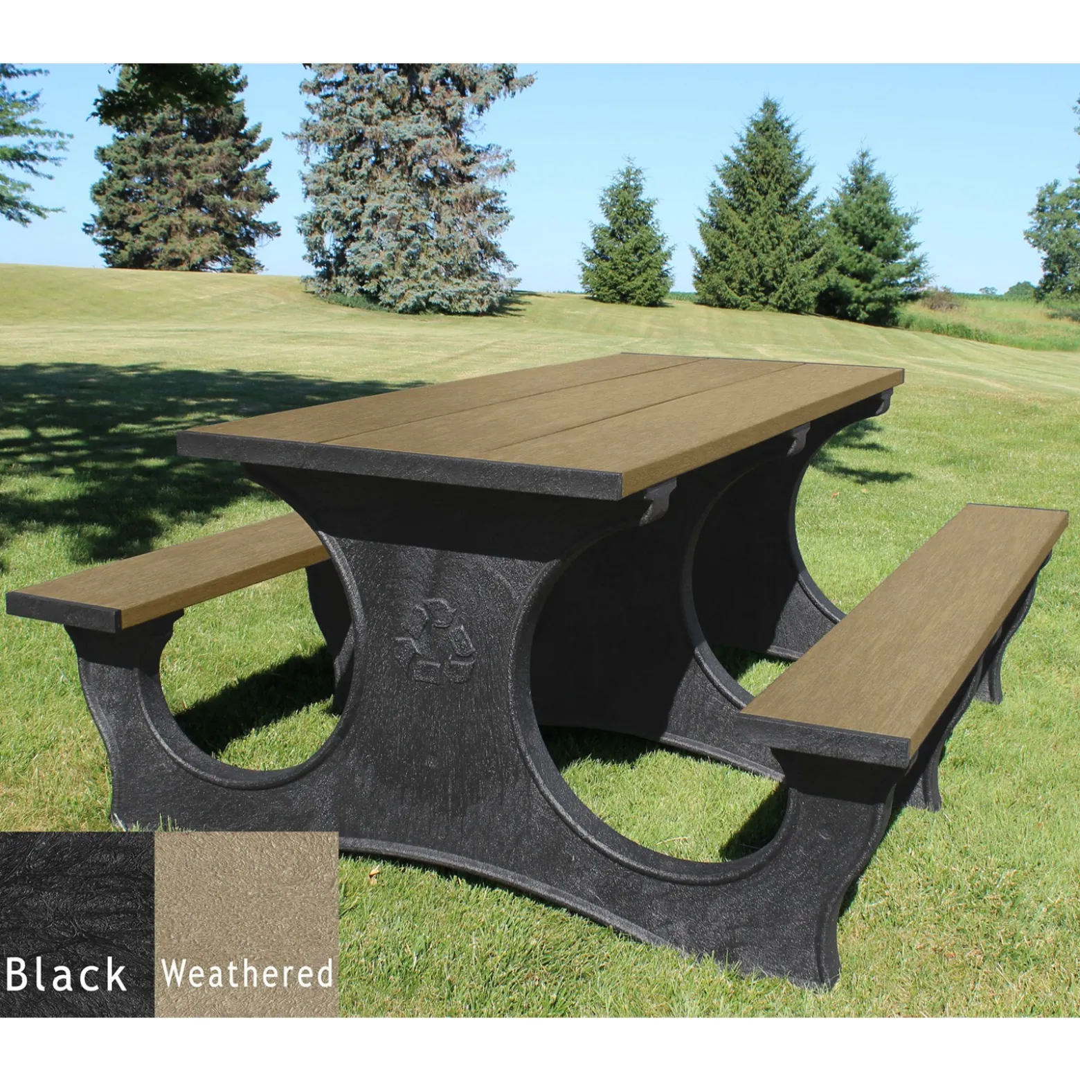Easy Access Recycled Plastic Picnic Table 6'