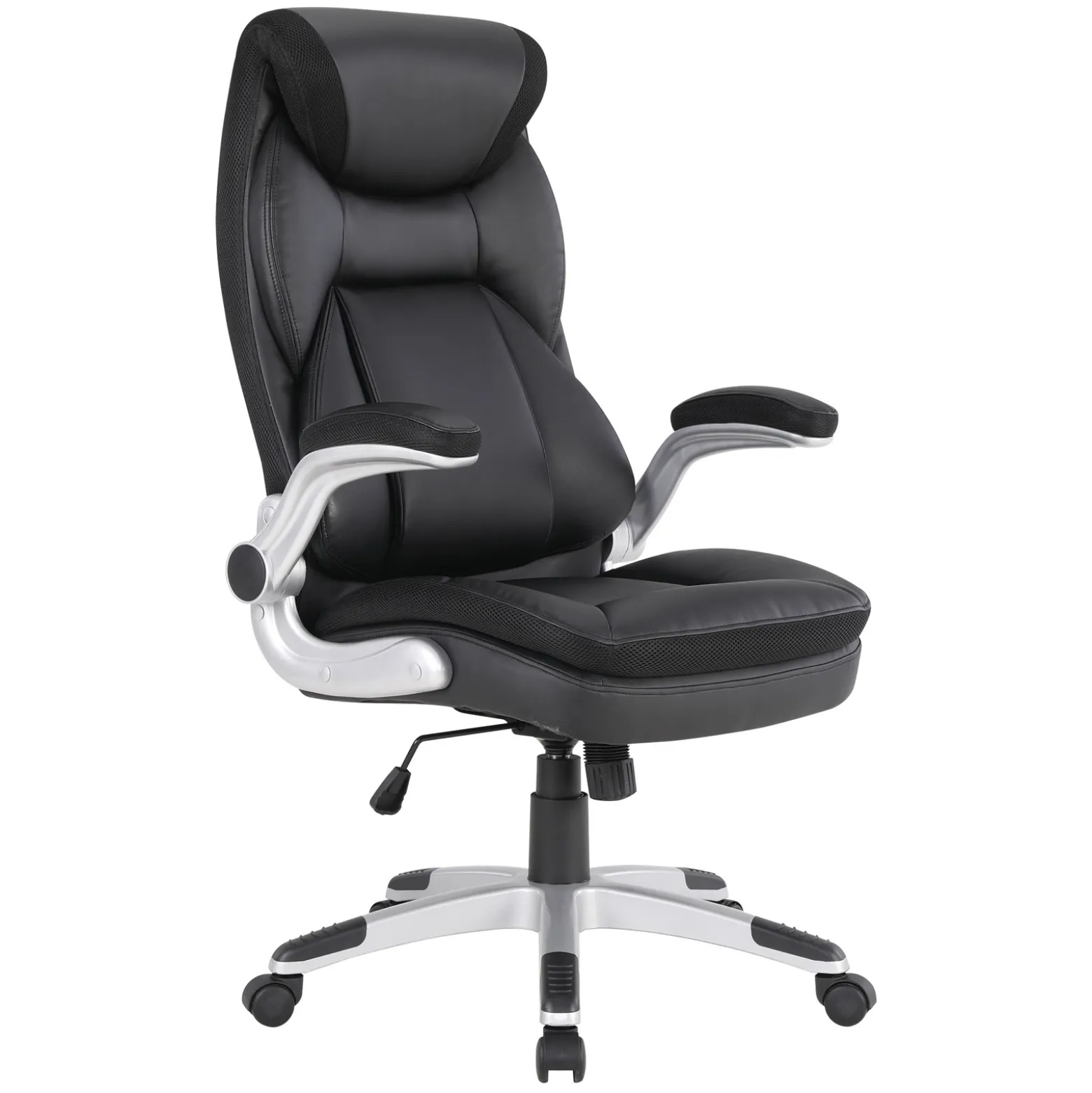 ECH Series Leather Flip-Arm Office Chair