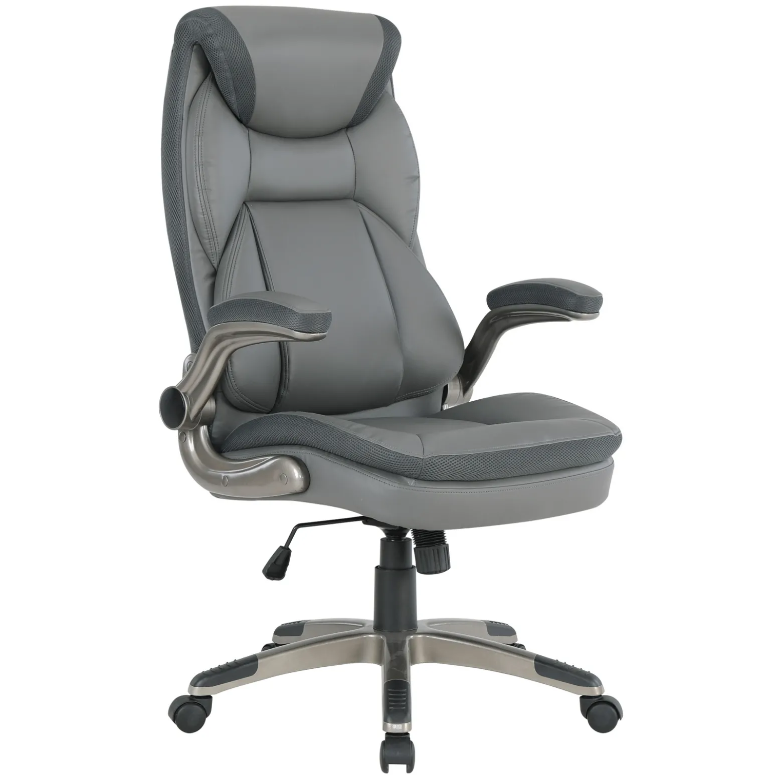 ECH Series Leather Flip-Arm Office Chair