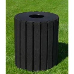 Eco-friendly Outdoor Round Trash Receptacle- 33 Gallon Capacity