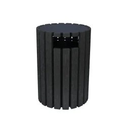 Eco-friendly Outdoor Round Trash Receptacle with Rain Guard- 33 Gallon