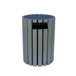 Eco-friendly Outdoor Round Trash Receptacle with Rain Guard- 33 Gallon