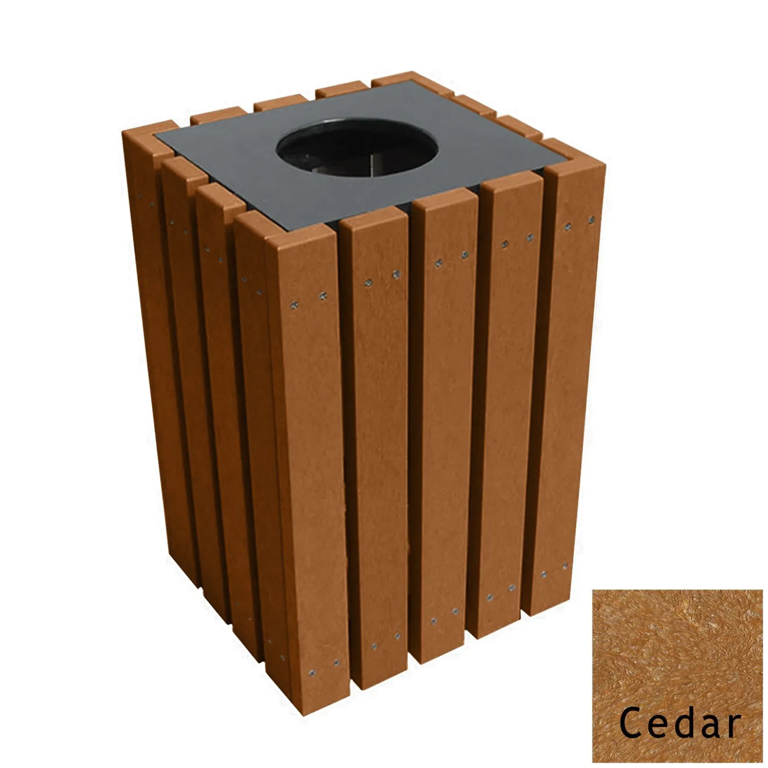 Economy Outdoor Recycled Plastic Waste Receptacle- 22 Gallon Capacity