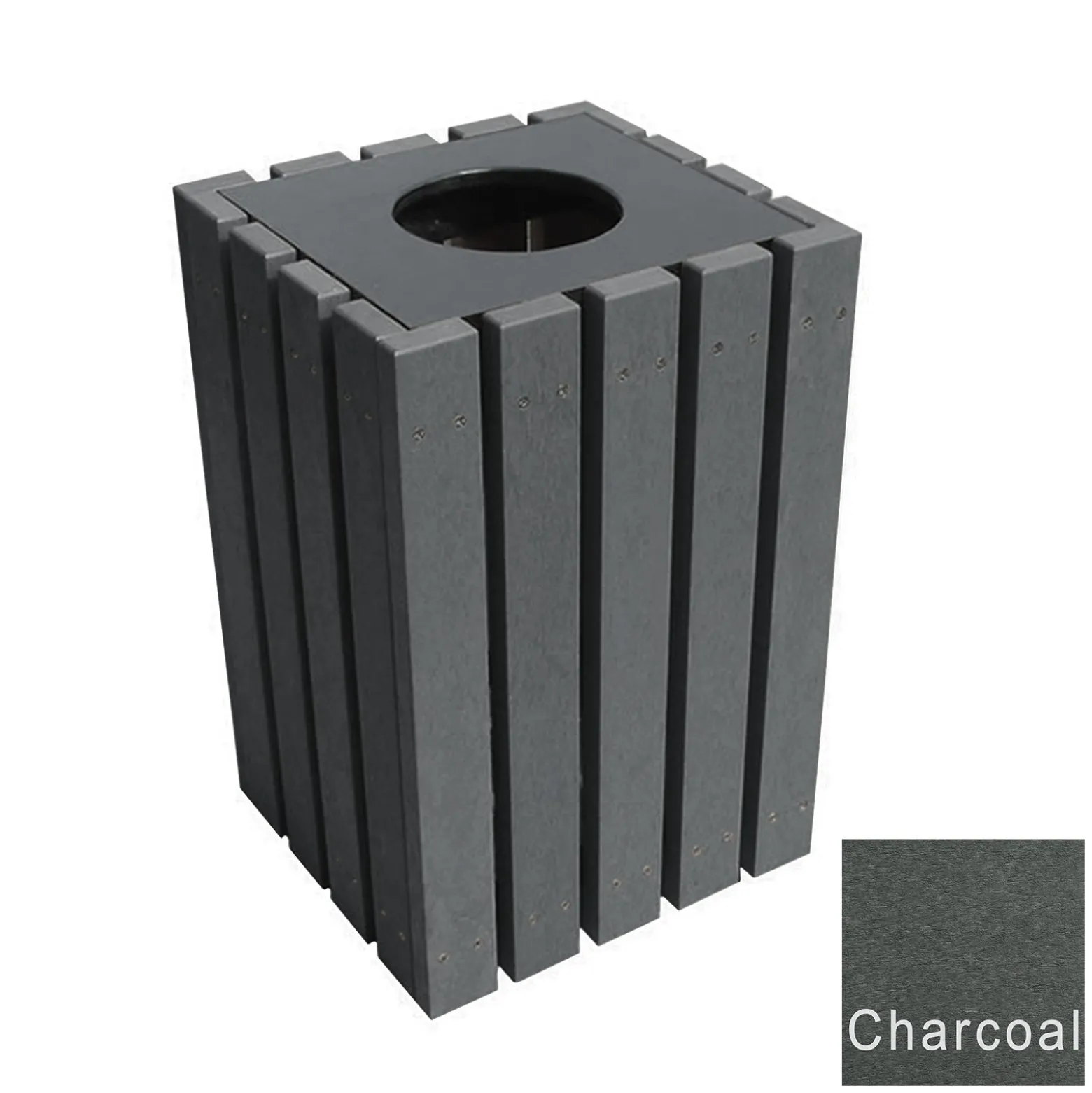 Economy Outdoor Recycled Plastic Waste Receptacle- 22 Gallon Capacity