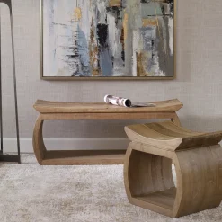 Elm Wood Accent Stool