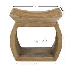 Elm Wood Accent Stool