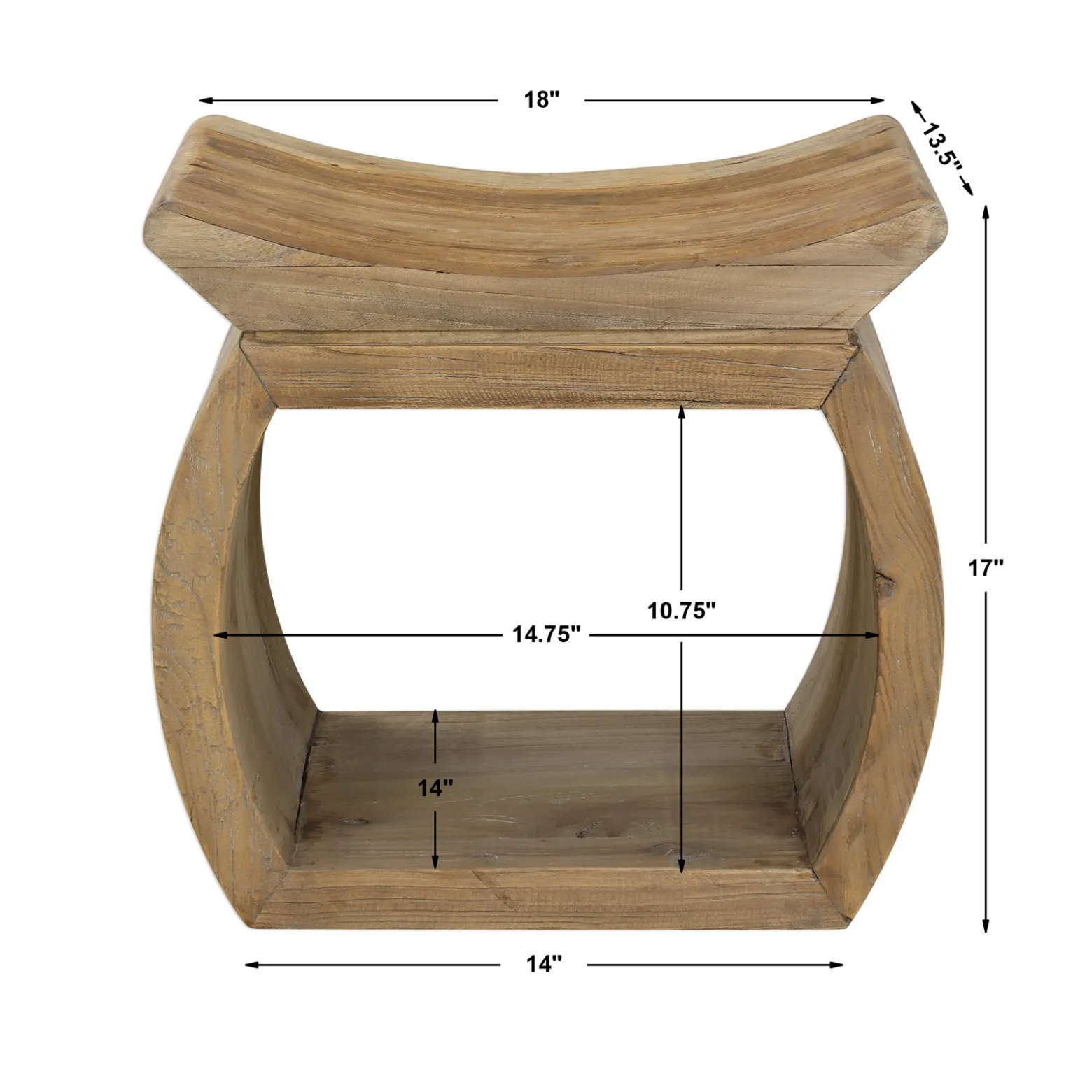 Elm Wood Accent Stool