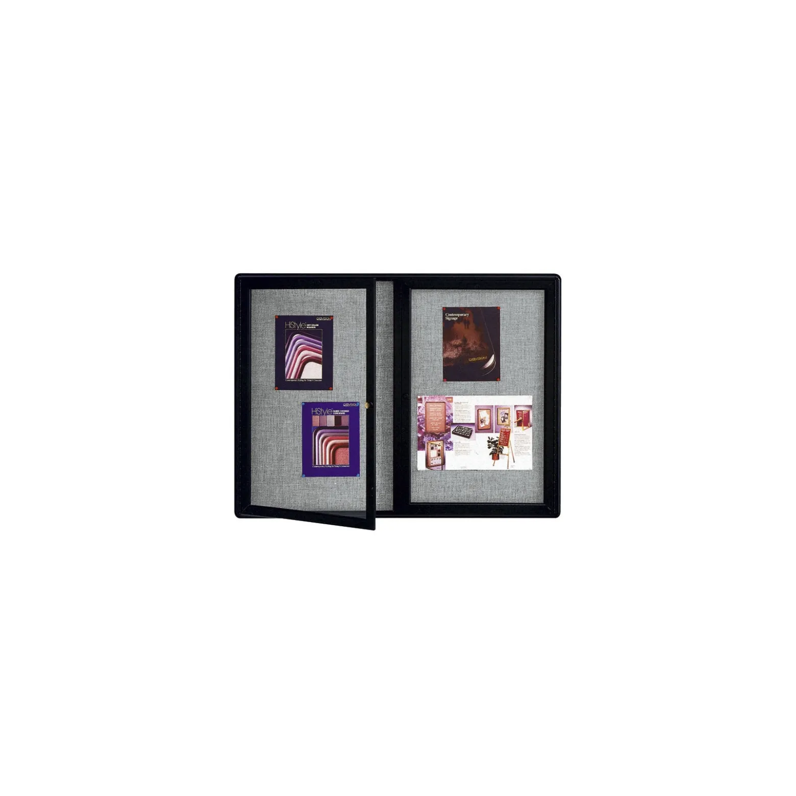 Enclosed Bulletin Board Radius Design - 48"Wx36"H
