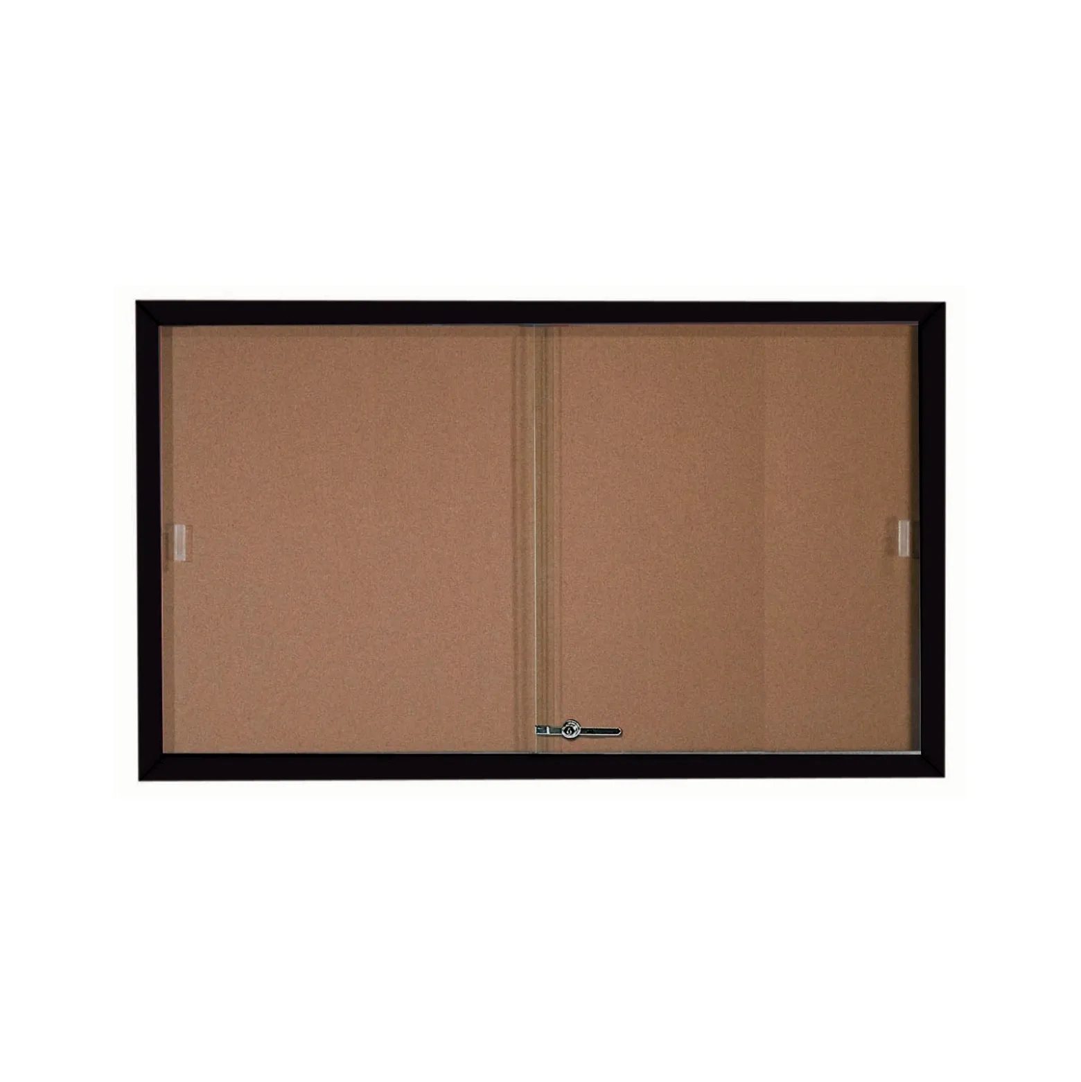 Enclosed Bulletin Board with Aluminum Frame and Sliding Doors - 60"Wx36"H