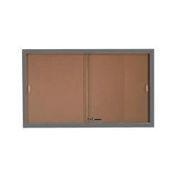 Enclosed Bulletin Board with Aluminum Frame and Sliding Doors - 60