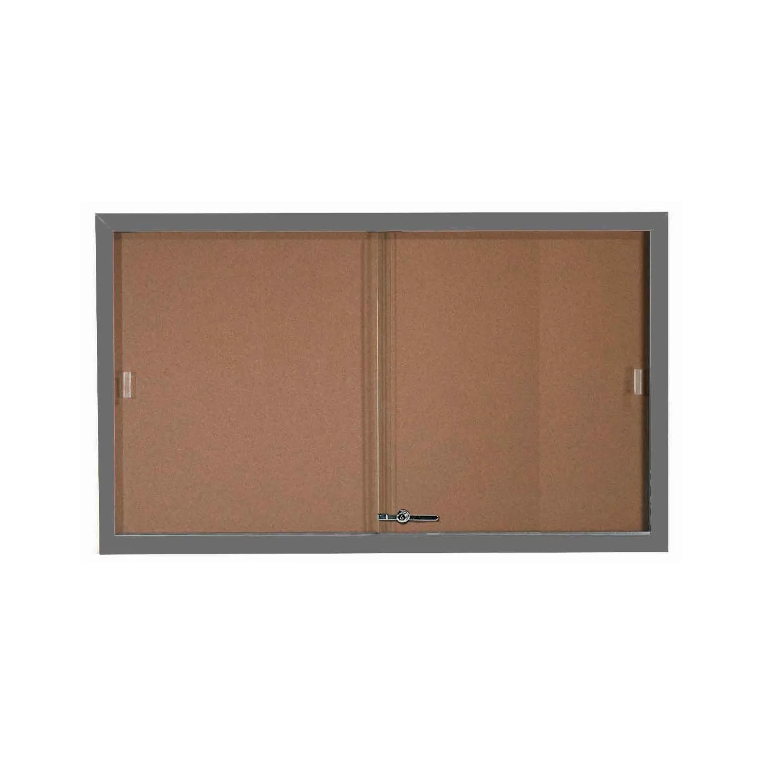 Enclosed Bulletin Board with Aluminum Frame and Sliding Doors - 60"Wx36"H