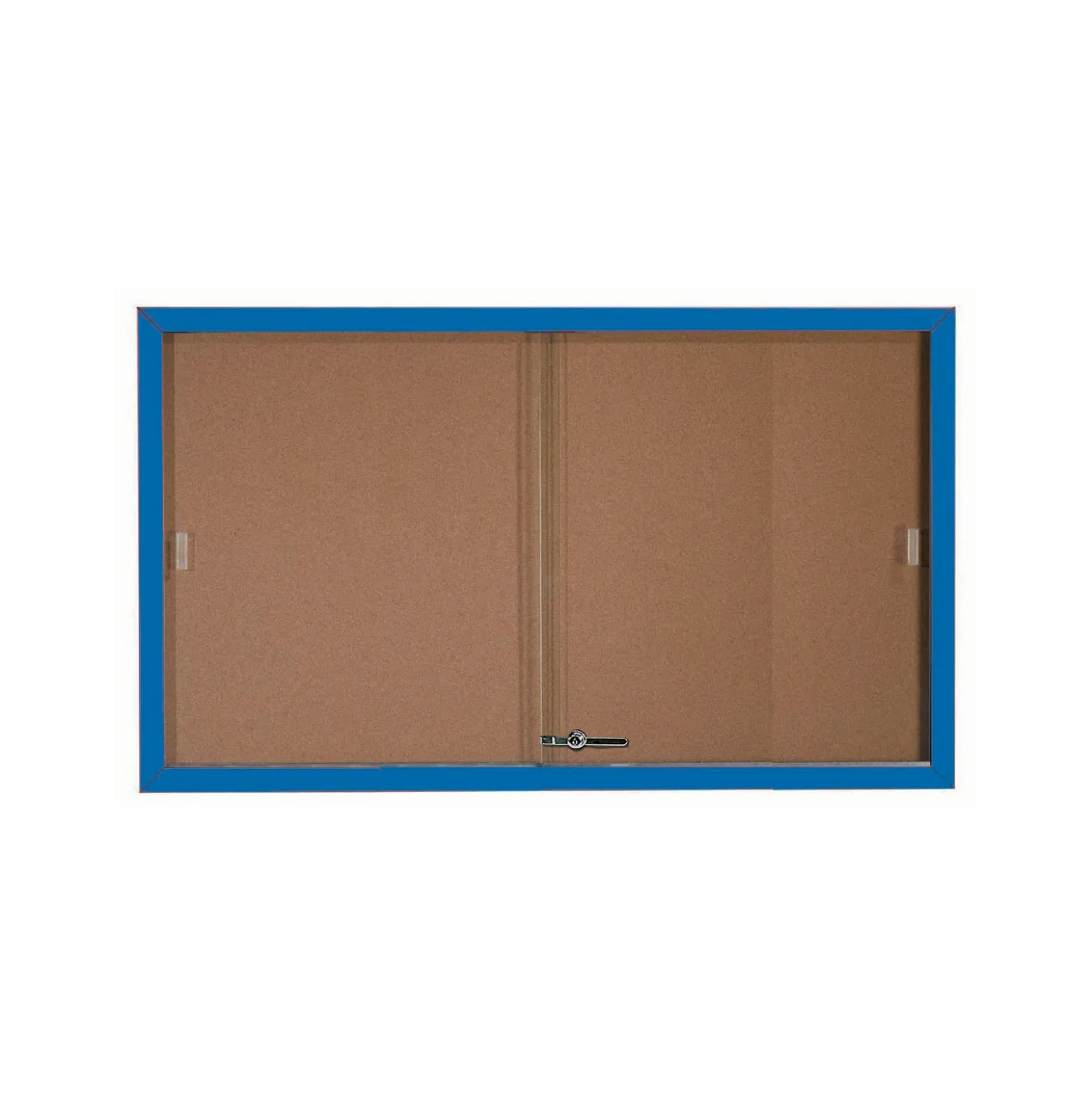 Enclosed Bulletin Board with Aluminum Frame and Sliding Doors - 60"Wx36"H