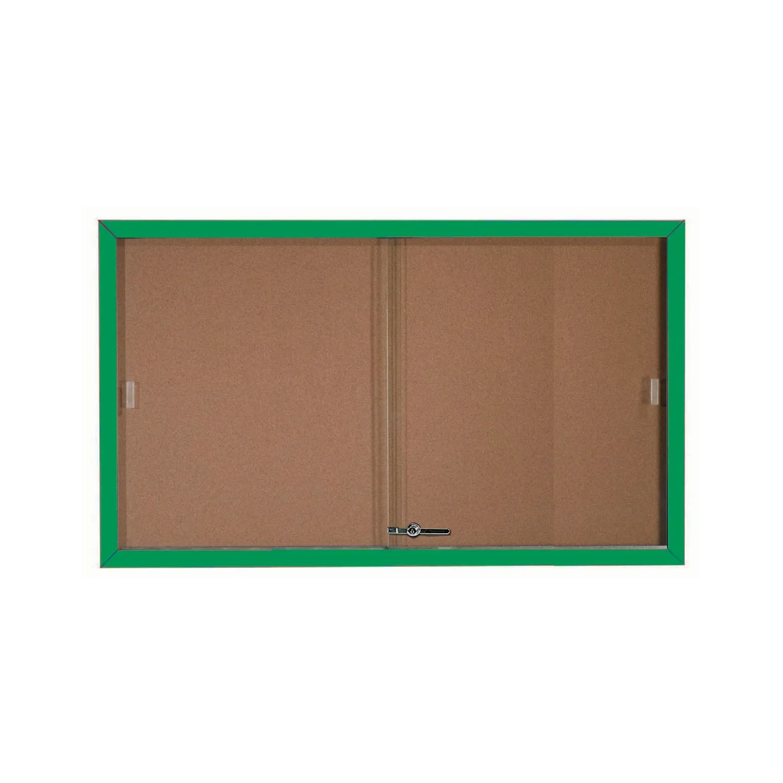 Enclosed Bulletin Board with Aluminum Frame and Sliding Doors - 60"Wx36"H