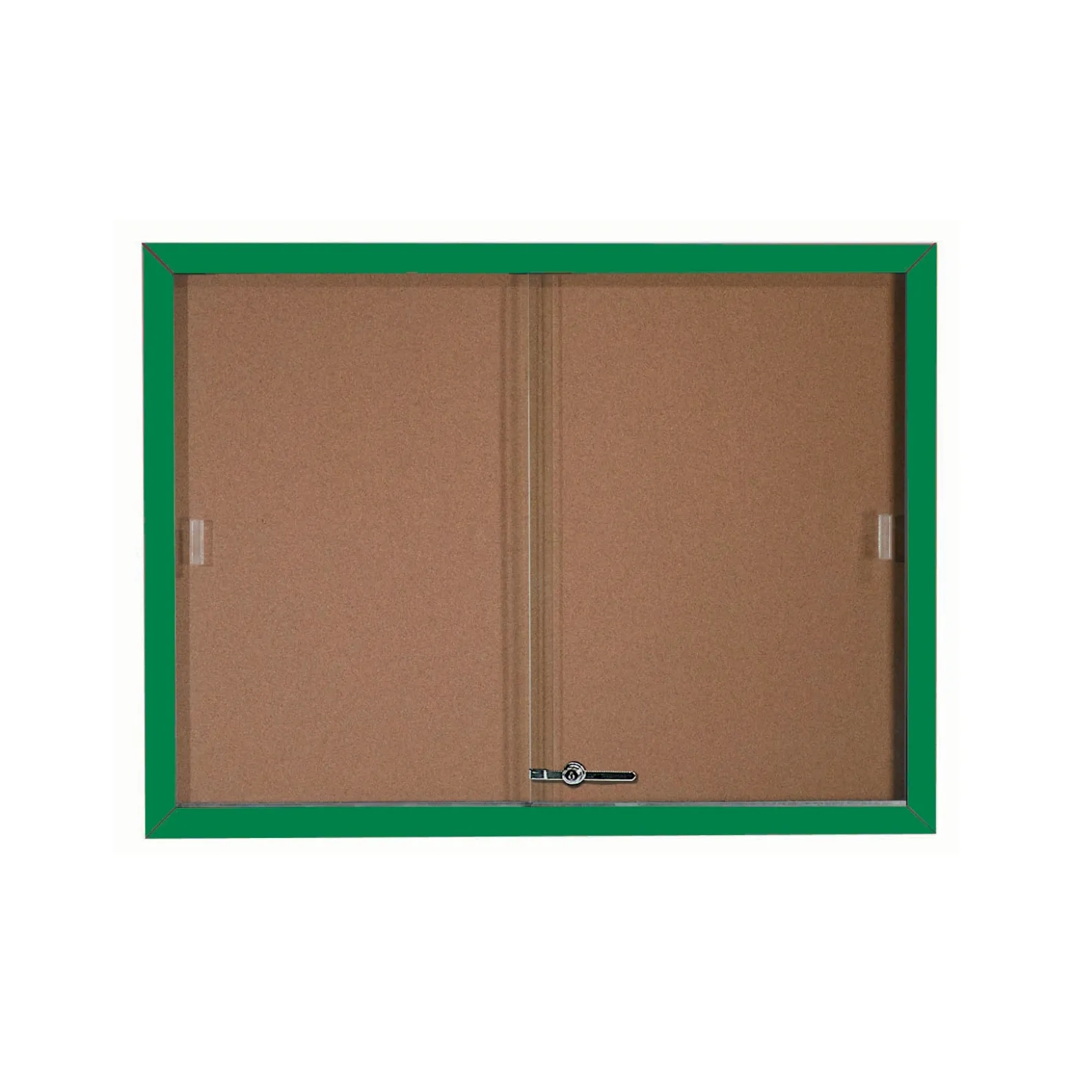 Enclosed Bulletin Board with Aluminum Frame and Sliding Doors - 48"Wx36"H
