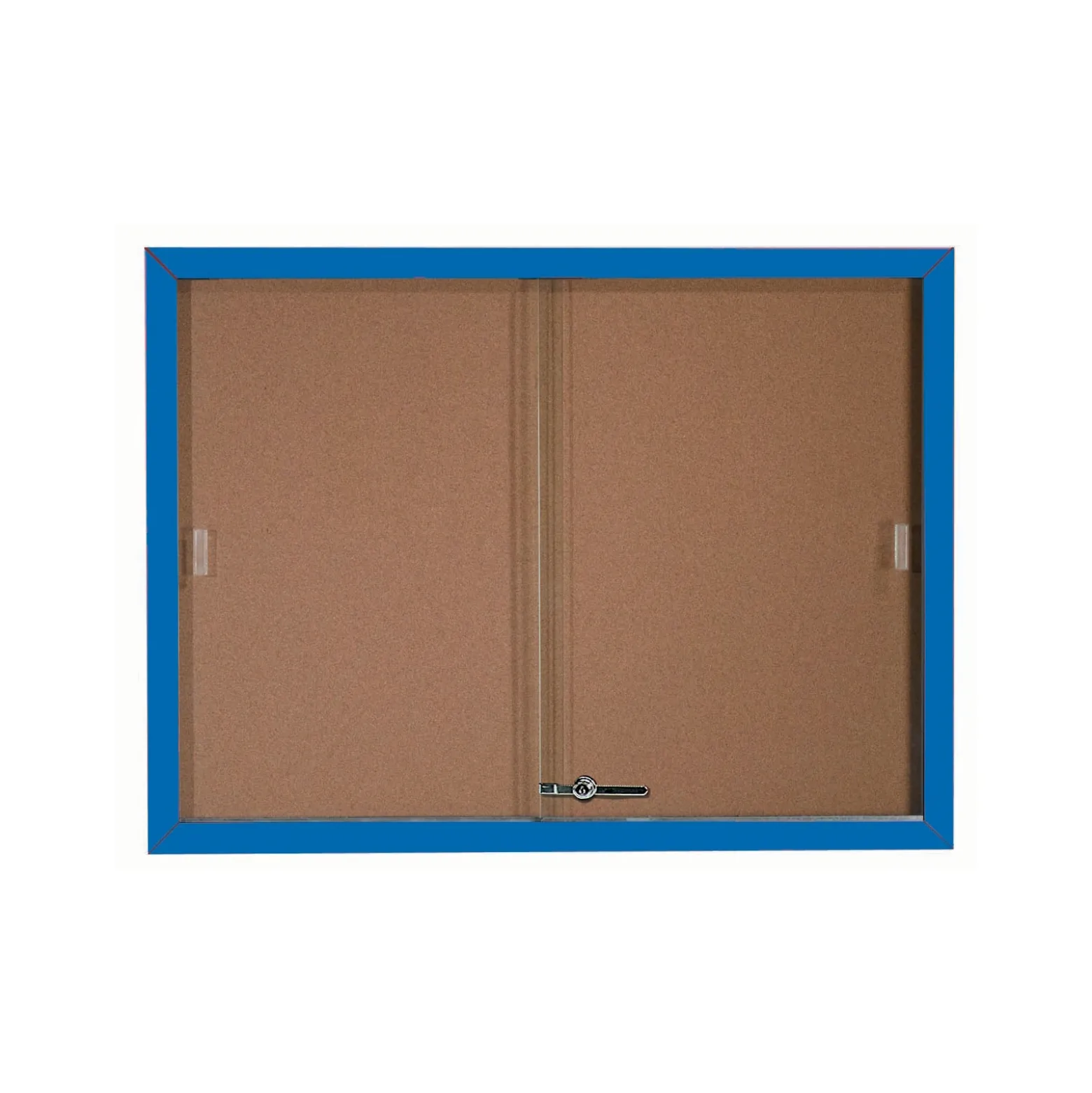 Enclosed Bulletin Board with Aluminum Frame and Sliding Doors - 48"Wx36"H