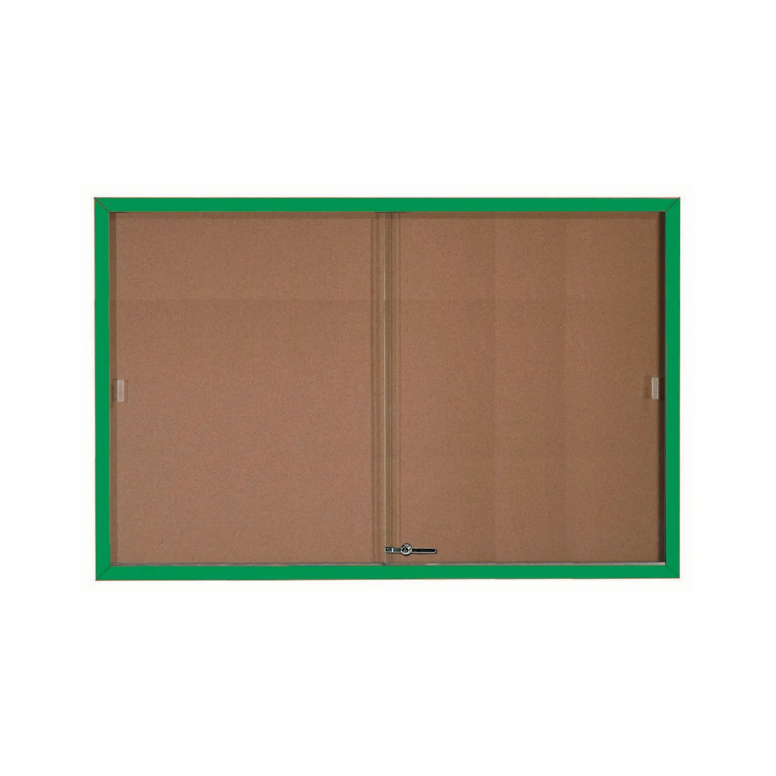Enclosed Bulletin Board with Aluminum Frame and Sliding Doors - 72"Wx48"H