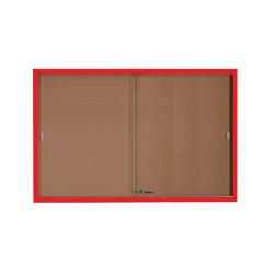 Enclosed Bulletin Board with Aluminum Frame and Sliding Doors - 72