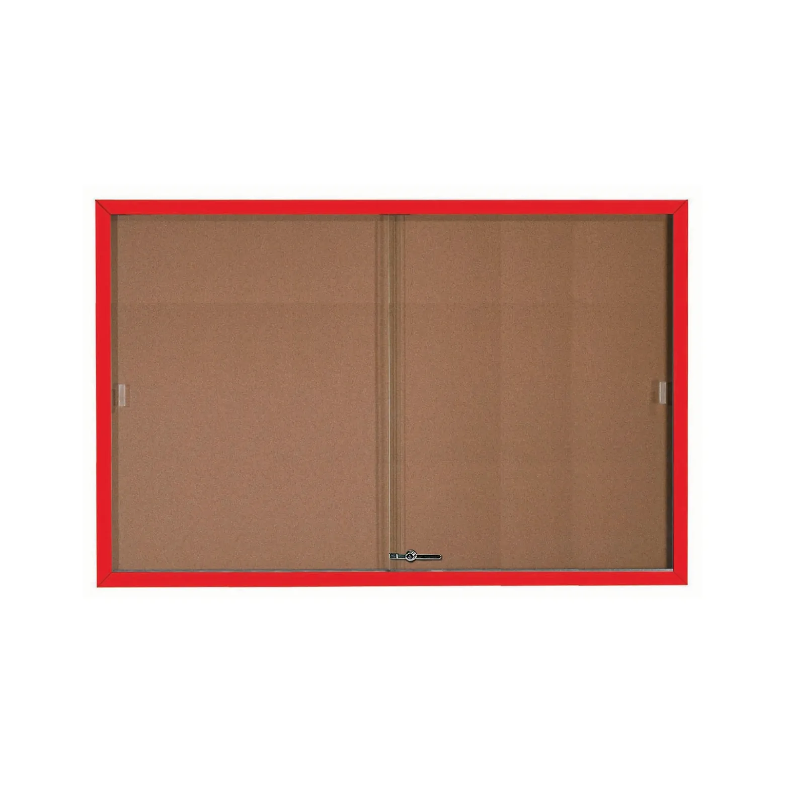 Enclosed Bulletin Board with Aluminum Frame and Sliding Doors - 72"Wx48"H