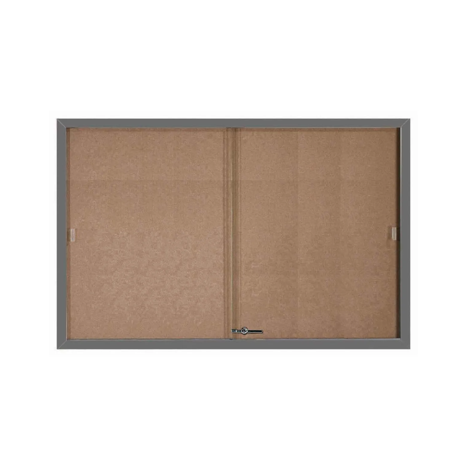 Enclosed Bulletin Board with Aluminum Frame and Sliding Doors - 72"Wx48"H