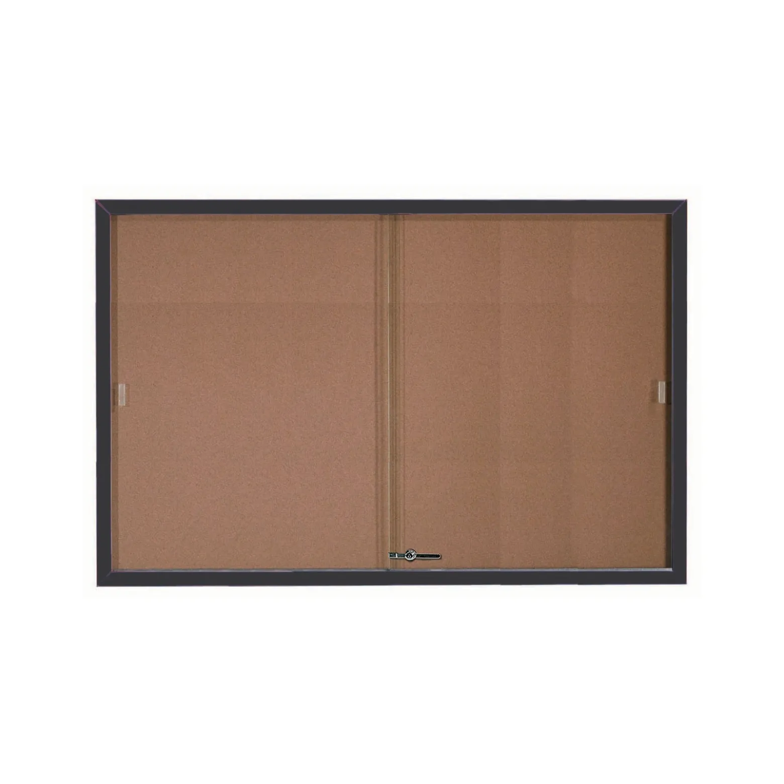Enclosed Bulletin Board with Aluminum Frame and Sliding Doors - 72"Wx48"H