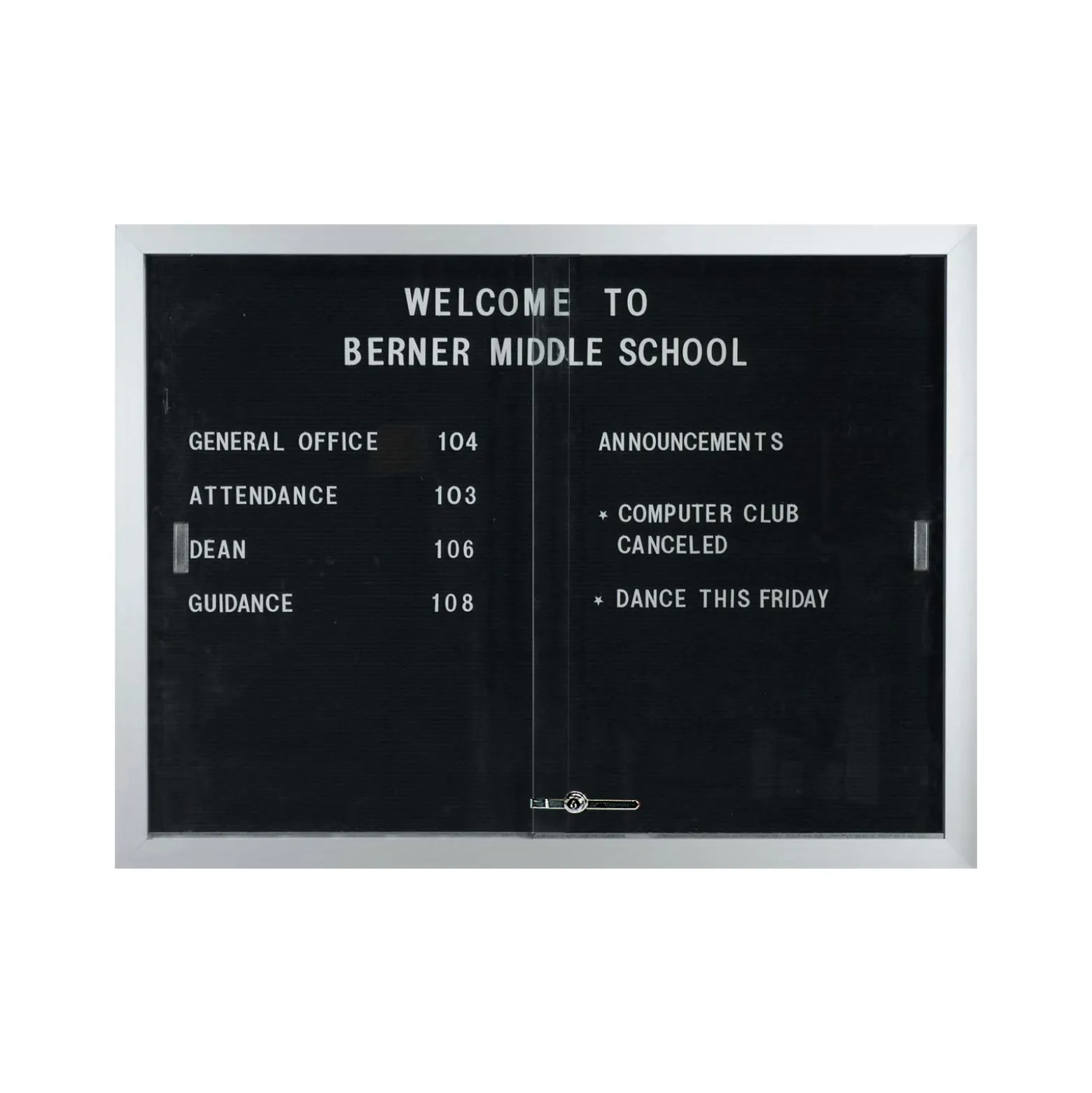 Enclosed Changeable Letter Board 48"Wx36"H
