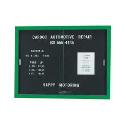 Enclosed Changeable Letter Board 48"Wx36"H