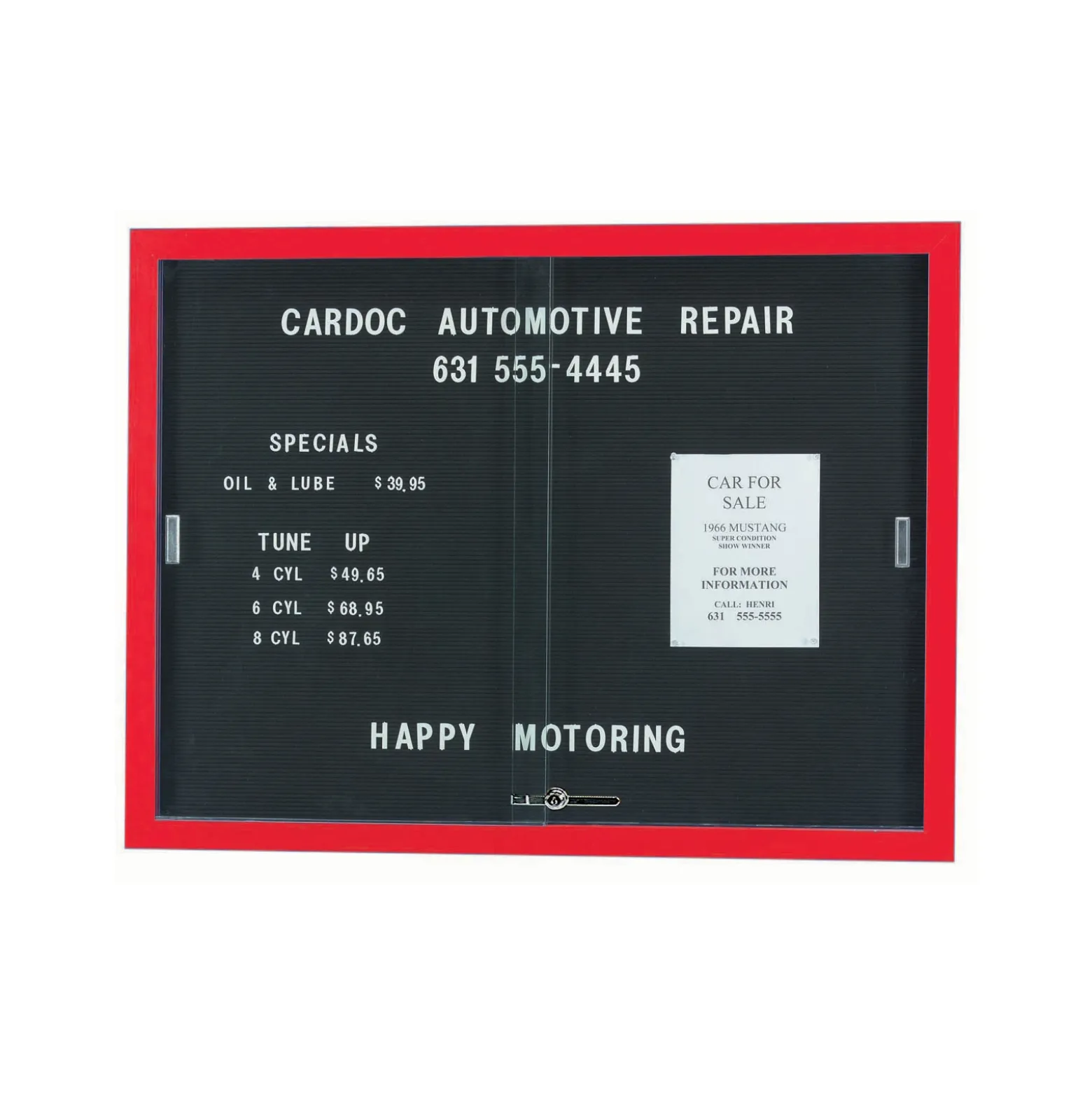 Enclosed Changeable Letter Board 48"Wx36"H