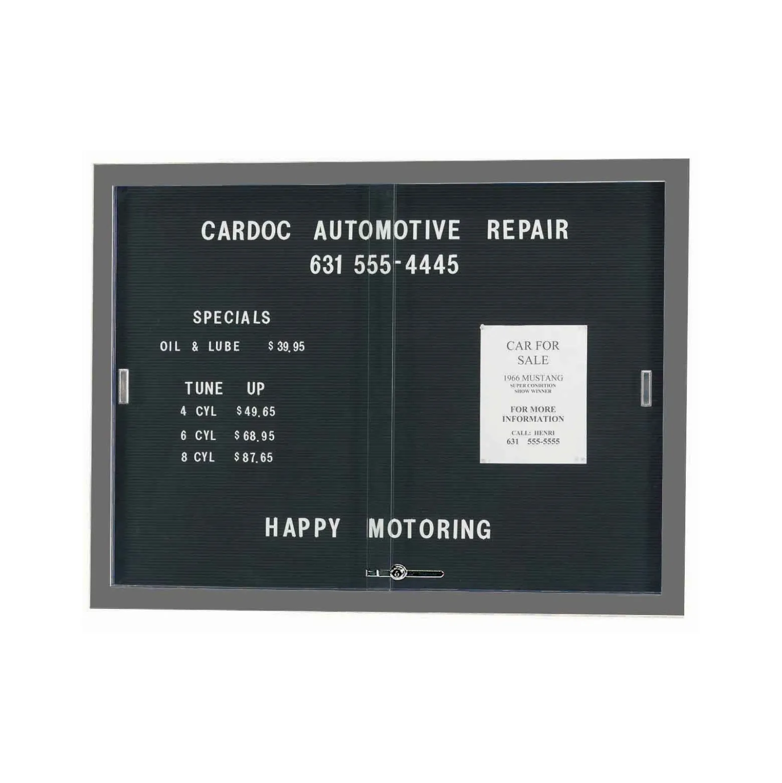 Enclosed Changeable Letter Board 48"Wx36"H