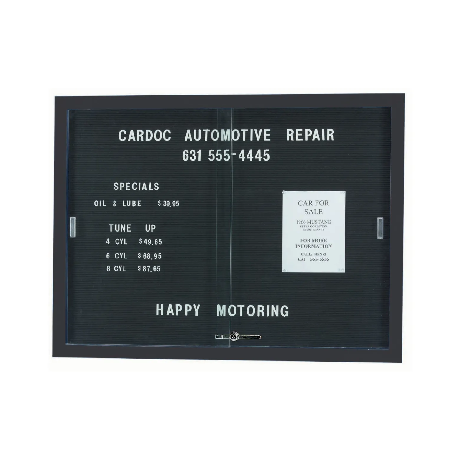 Enclosed Changeable Letter Board 48"Wx36"H