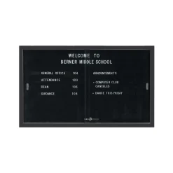 Enclosed Changeable Letter Board 60"Wx36"H