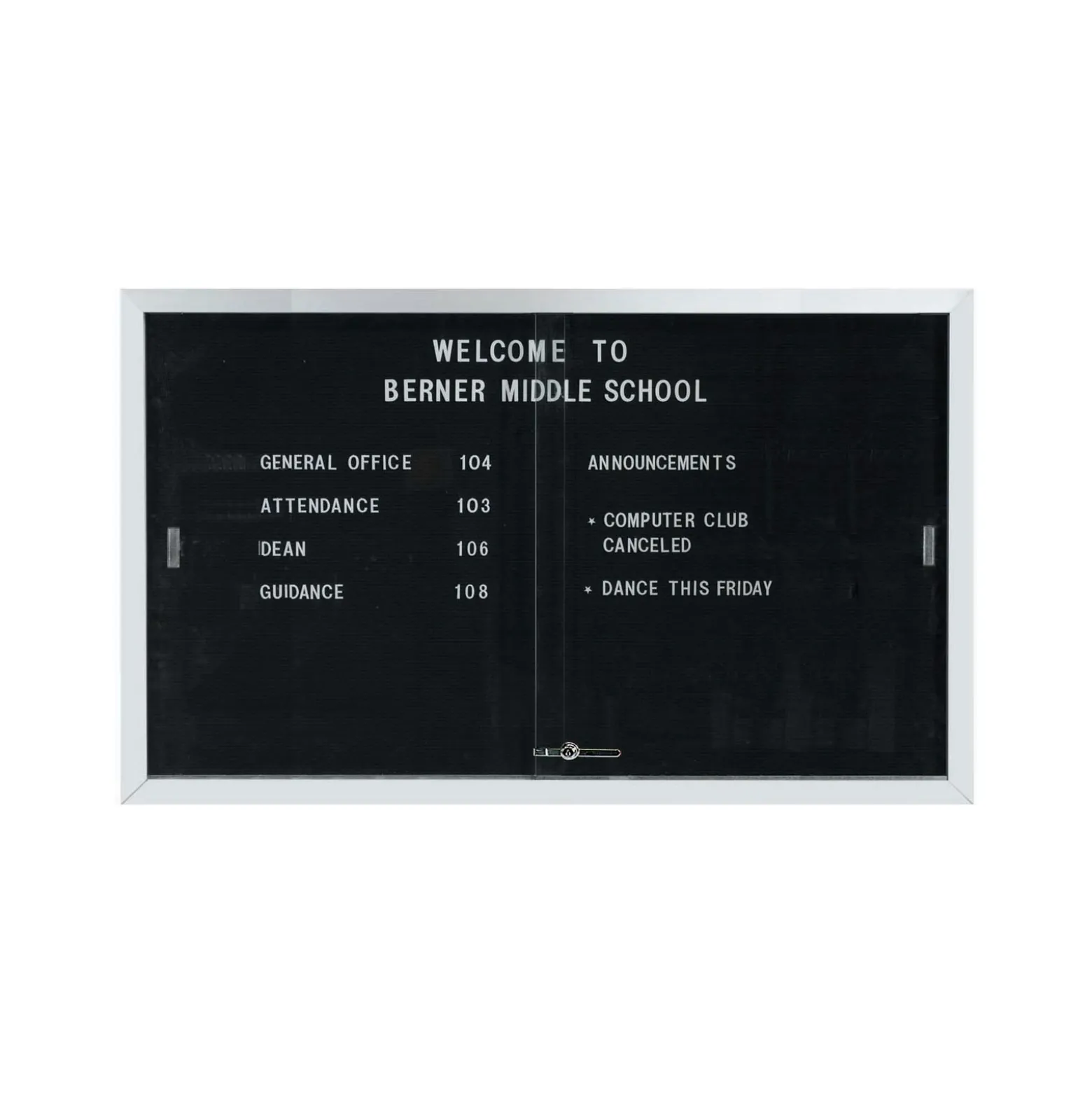 Enclosed Changeable Letter Board 60"Wx36"H