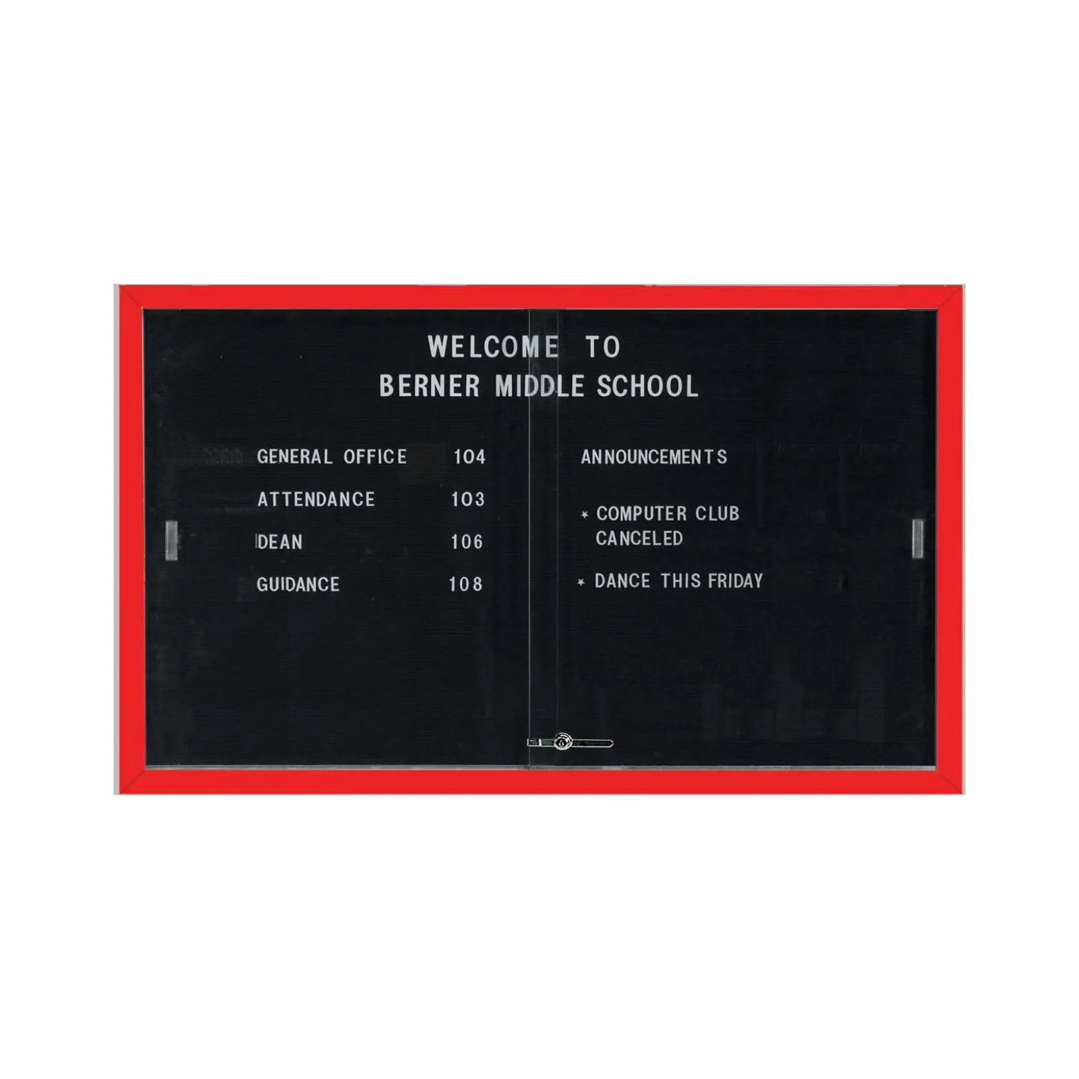 Enclosed Changeable Letter Board 60"Wx36"H