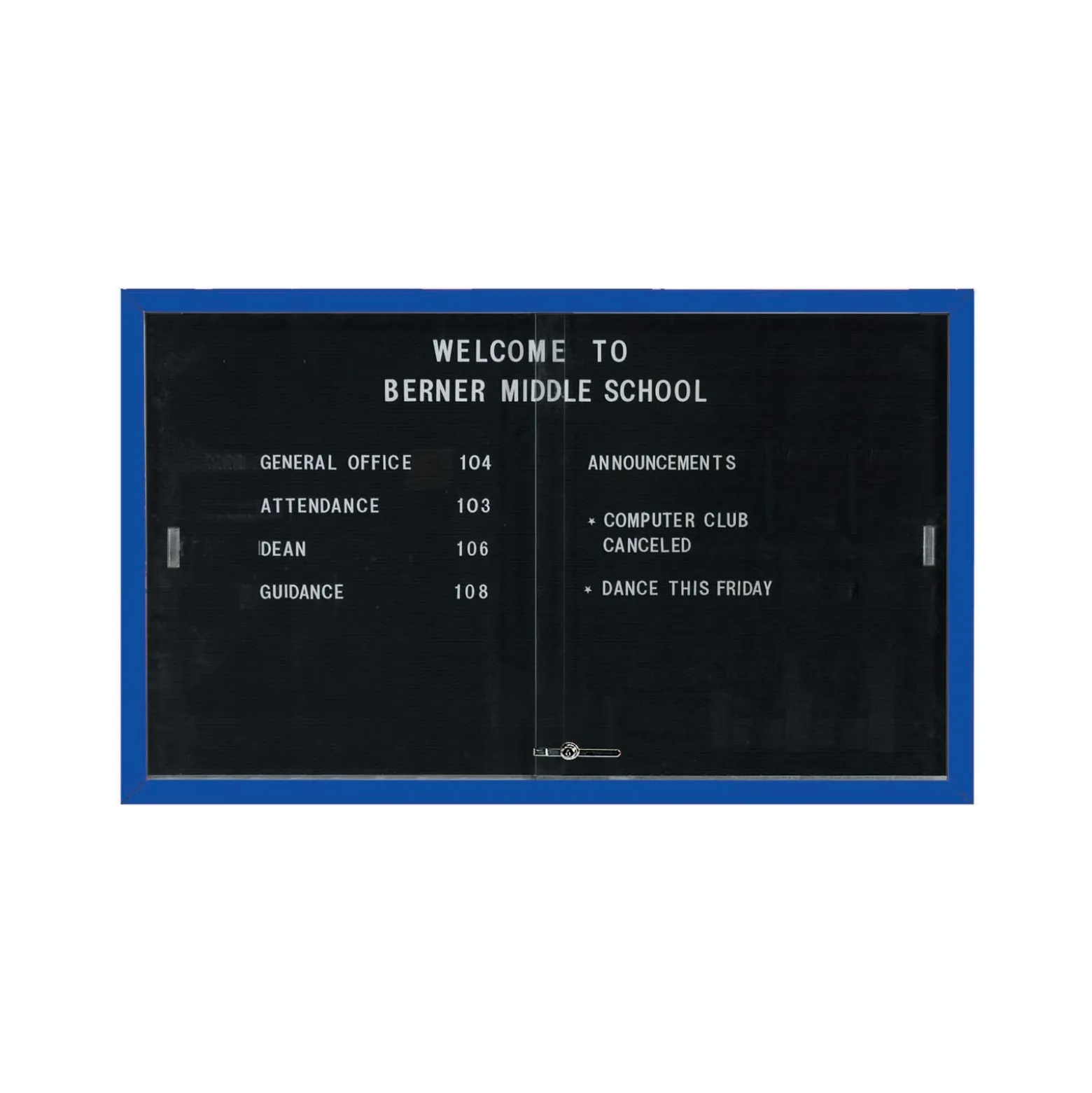 Enclosed Changeable Letter Board 60"Wx36"H
