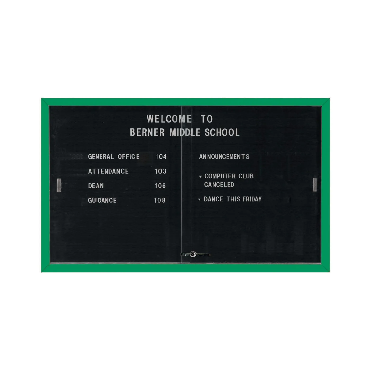 Enclosed Changeable Letter Board 60"Wx36"H