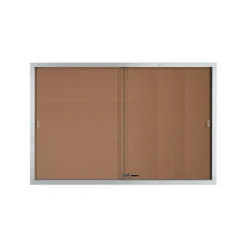 Enclosed Sliding Door Bulletin Board - 72"Wx48"H
