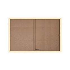 Enclosed Sliding Door Bulletin Board - 72