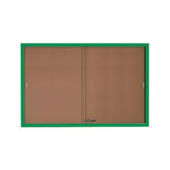 Enclosed Sliding Door Bulletin Board - 72