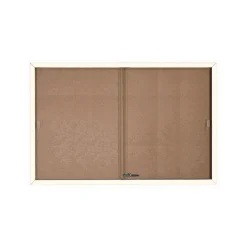 Enclosed Sliding Door Bulletin Board - 72