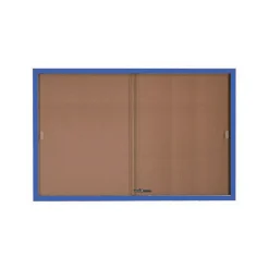 Enclosed Sliding Door Bulletin Board - 72
