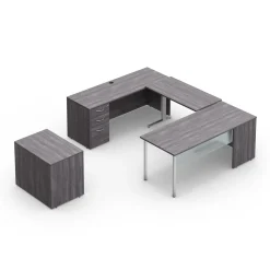 Endure 72"W Height Adjustable U-Shaped Standing Desk with Left-Handed Bridge and Lateral File