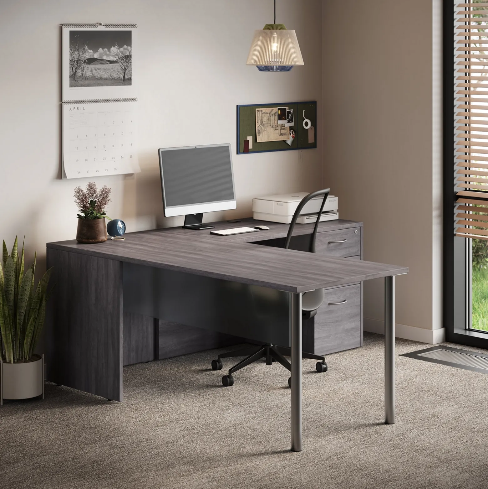 Endure 66"W L-Shaped Desk