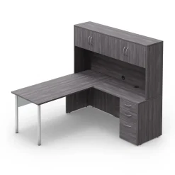 Endure 66"W L-Shaped Desk with Hutch