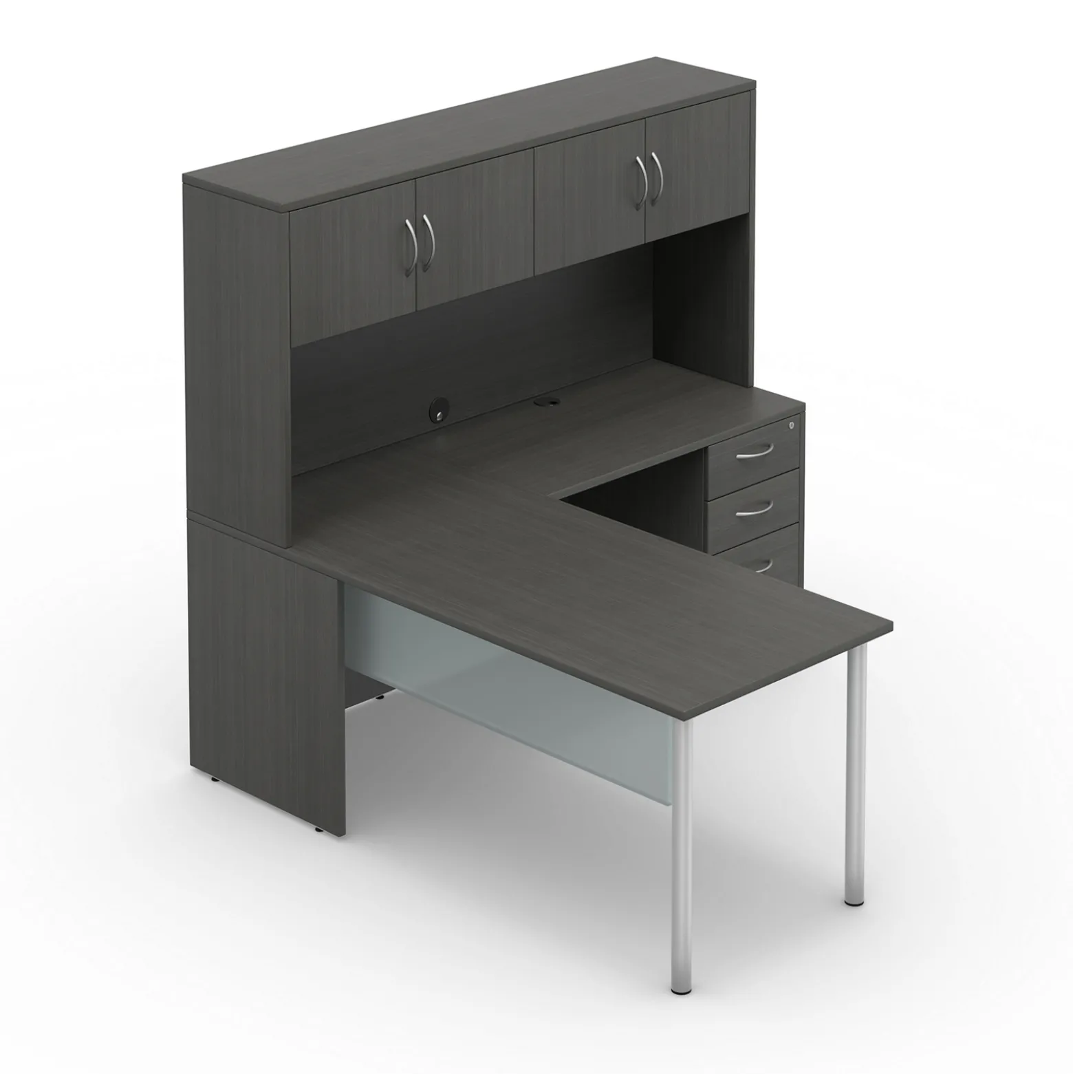 Endure 66"W L-Shaped Desk with Hutch
