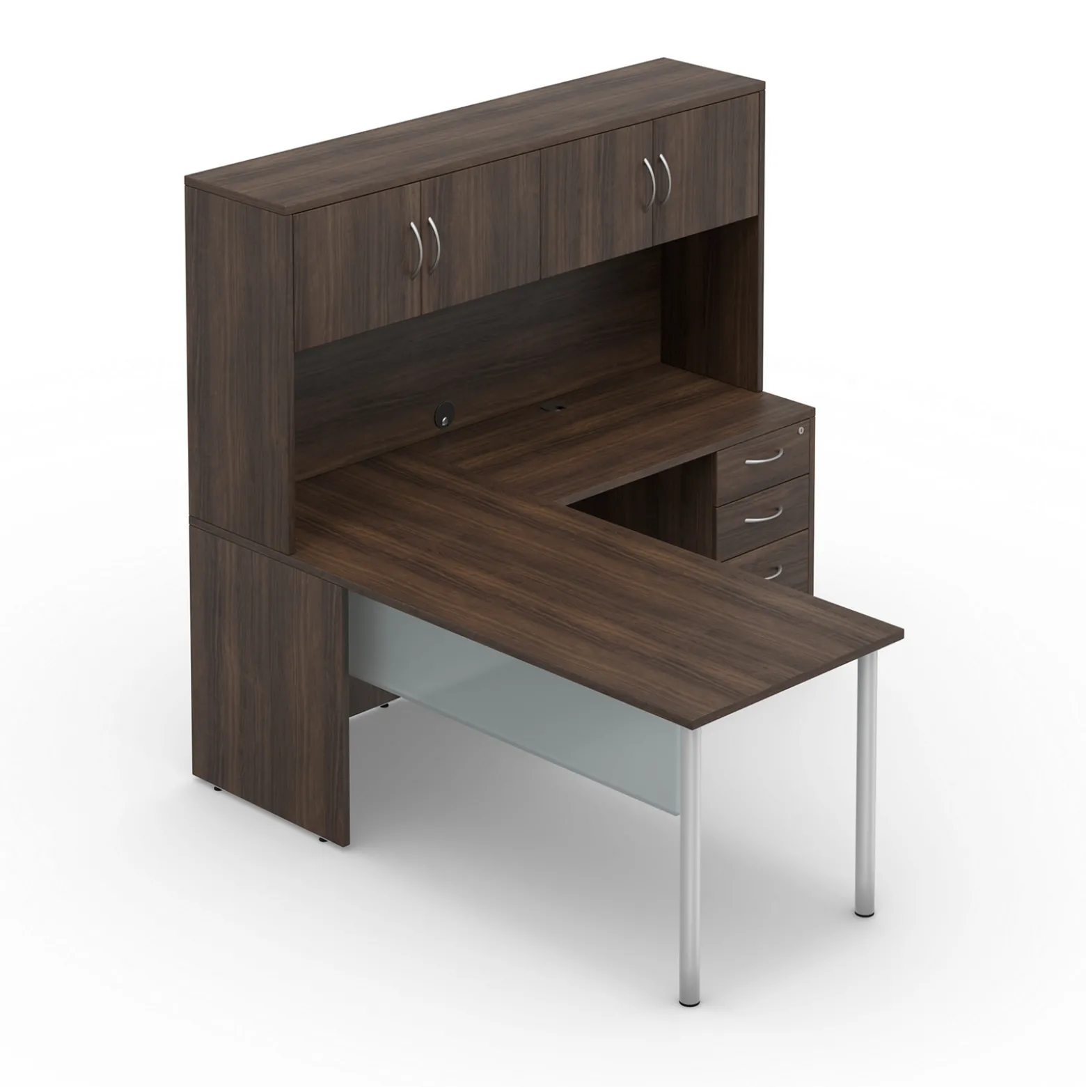 Endure 66"W L-Shaped Desk with Hutch